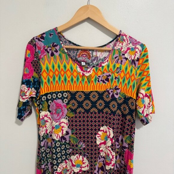 Johnny Was Bamboo Maggie Mixed Print Swing Dress - Picture 3 of 8